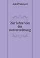 Zur lehre von der notverordnung, Adolf Menzel 