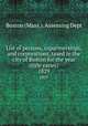 List of persons, copartnerships, and corporations, taxed in the city of Boston for the year (title varies). 1829, Boston (Mass.). Assessing Dept 