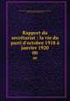 Rapport du secrtariat : la vie du parti d`octobre 1918 janvier 1920. 00, 