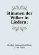 Stimmen der Vlker in Liedern;, Herder, Johann Gottfried, 1744-1803 