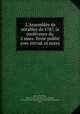 L`Assemble de notables de 1787, la confrence du 2 mars. Texte publi avec introd. et notes, 