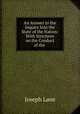 An Answer to the Inquiry Into the State of the Nation: With Strictures on the Conduct of the ., Joseph Lane 