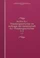 Archiv fur Theatergeschichte im Auftrage der Gesellschaft fur Theatergeschichte. 1-2, 