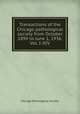 Transactions of the Chicago pathological society from October 1894 to June 1, 1936. Vol. I-XIV, Chicago Pathological Society 