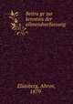 Beitrage zur kenntnis der allmendverfassung, Eliasberg, Ahron, 1879- 