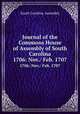 Journal of the Commons House of Assembly of South Carolina. 1706: Nov./ Feb. 1707, South Carolina. Assembly 