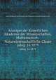 Anzeiger der Kaiserlichen Akademie der Wissenschaften, Mathematisch-Naturwissenschaftliche Classe. jahrg. 16 1879, Kaiserl. Akademie der Wissenschaften in Wien. Mathematisch-Naturwissenschaftliche Klasse 