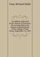 An address, delivered in the church at Princeton, the evening before the annual commencement of the College of New Jersey, September 14, 1833, Coxe, Richard Smith 