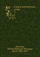Critical and historical essays. 3, Macaulay, Thomas Babington Macaulay, Baron, 1800-1859 