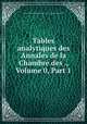 Tables analytiques des Annales de la Chambre des ., Volume 0, Part 1, 