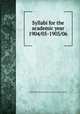 Syllabi for the academic year 1904/05-1905/06, American Society for Extension of University Teaching 
