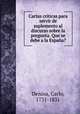 Cartas criticas para servir de suplemento al discurso sobre la pregunta. Que se debe a la Espaa?, Denina, Carlo, 1731-1831 