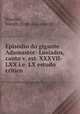 Episodio do gigante Adamastor: Lusiados, canto v, est. XXXVII-LXX i.e. LX estudo critico, 