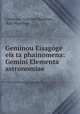 Geminou Eisagg eis ta phainomena: Gemini Elementa astronomiae, Geminus, Carolus Manitius, Karl Manitius 