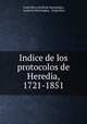 Indice de los protocolos de Heredia, 1721-1851, Costa Rica Archivos Nacionales, Archivos Nacionales, Costa Rica 