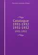 Catalogue 1931-1932. 1931-1932, The Curtis Institute of Music 