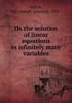 On the solution of linear equations in infinitely many variables, Walsh, J. L. (Joseph Leonard), 1895- 