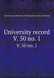 University record. V. 50 no. 1, University of the State of Florida,University of Florida 
