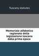 Memoriale alfabetico ragionato della legislazione toscana dalla prima epoca ., Tuscany statutes 