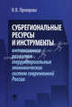 Субрегиональные ресурсы и инструменты интенсивного развития территориальных экономических систем современной России, Прохорова Виктория Владимировна 
