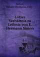 Lotzes Verhaltnis zu Leibniz von E. Hermann Simon, Simon, Eduard Hermann, 1881- 
