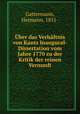 Uber das Verhaltnis von Kants Inaugural-Dissertation vom Jahre 1770 zu der Kritik der reinen Vernunft, Gattermann, Hermann, 1851- 