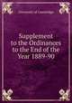 Supplement to the Ordinances to the End of the Year 1889-90, University of Cambridge 