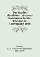 Des etudes classiques : discours prononce a Sainte-Therese, le 9 novembre 1898, Nantel, G.-A. (Guillaume-Alphonse), 1852-1909 