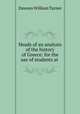 Heads of an analysis of the history of Greece: for the use of students at ., Dawson William Turner 