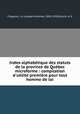 Index alphabetique des statuts de la province de Quebec microforme : compilation d