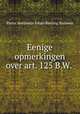 Eenige opmerkingen over art. 125 B.W. ., Pieter Benjamin Johan Reeling Brouwer 