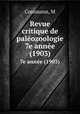 Revue critique de palozoologie. 7e anne (1903), M. Cossmann 