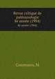 Revue critique de palozoologie. 8e anne (1904), M. Cossmann 