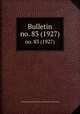 Bulletin. no. 83 (1927), Smithsonian Institution. Bureau of American Ethnology 