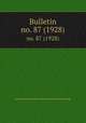 Bulletin. no. 87 (1928), Smithsonian Institution. Bureau of American Ethnology 