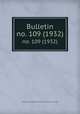 Bulletin. no. 109 (1932), Smithsonian Institution. Bureau of American Ethnology 