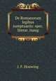 De Romanorum legibus sumptuariis: spec. literar. inaug., J. F. Houwing 
