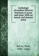 Anthology of modern Slavonic literature in prose and verse. With an introd. and literary notes, Selver, Paul, 1888- comp 