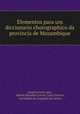 Elementos para um diccionario chorographico da provincia de Mozambique, Joaquim Jose Lapa 