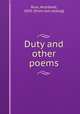 Duty and other poems, Ross, Archibald, 1835- [from old catalog] 