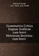 Grammatica Critica linguae Arabicae cum brevi Metrorum doctrina: cum brevi ., Heinrich Ewald, Geo . Henr. Aug. Ewald 