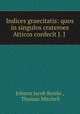 Indices graecitatis: quos in singulos crateroes Atticos confecit J. J ., Johann Jacob Reiske , Thomas Mitchell 
