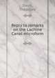 Reply to remarks on the Lachine Canal microform, Davis, Theodore 