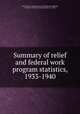 Summary of relief and federal work program statistics, 1933-1940, United States. Work Projects Administration,Whiting, Theodore E,Woofter, Thomas Jackson, b. 1893 