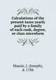 Calculations of the present taxes yearly paid by a family of each rank, degree, or class microform, Massie, J. (Joseph), d. 1784 