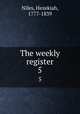 The weekly register. 5, Niles, Hezekiah, 1777-1839 