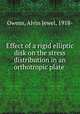 Effect of a rigid elliptic disk on the stress distribution in an orthotropic plate, Owens, Alvin Jewel, 1918- 