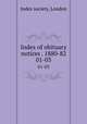 Index of obituary notices . 1880-82. 01-03, Index society, London 