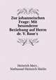 Zur johanneischen Frage: Mit besonderer Beziehung auf Herrn dr. V. Baur