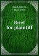 Brief for plaintiff, Reed, Edwin, 1835-1908 